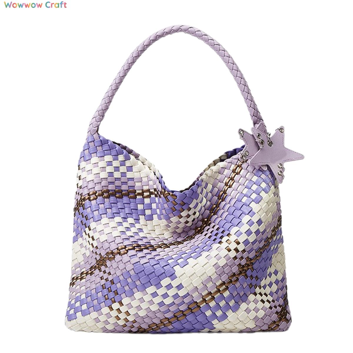 Shoulder Bags,Totes,Leather Bags,Multiple Colors Imitation Braided Design Leather Tote Handbag
